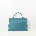 Hermes Kelly 35 Retourne Blue Jean Togo Leather (J/2006)