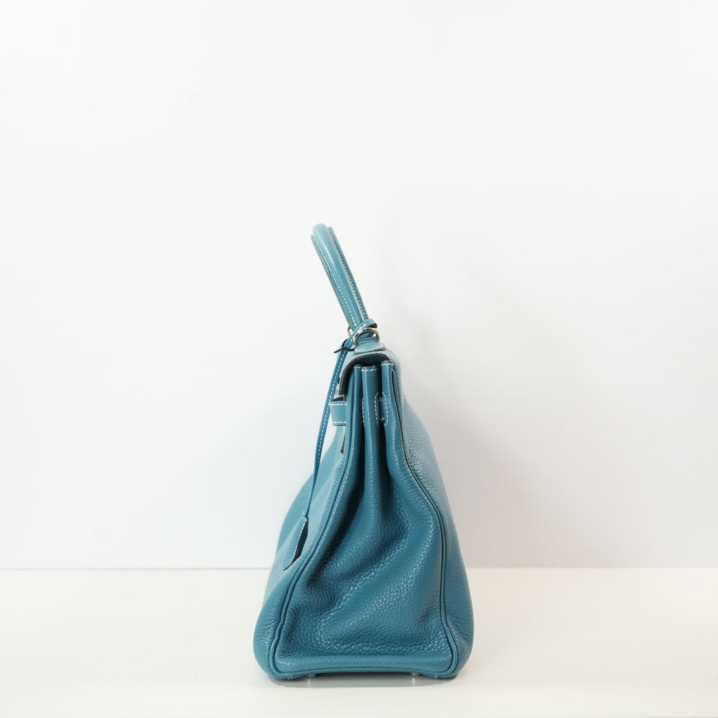 Hermes Kelly 35 Retourne Blue Jean Togo Leather (J/2006)