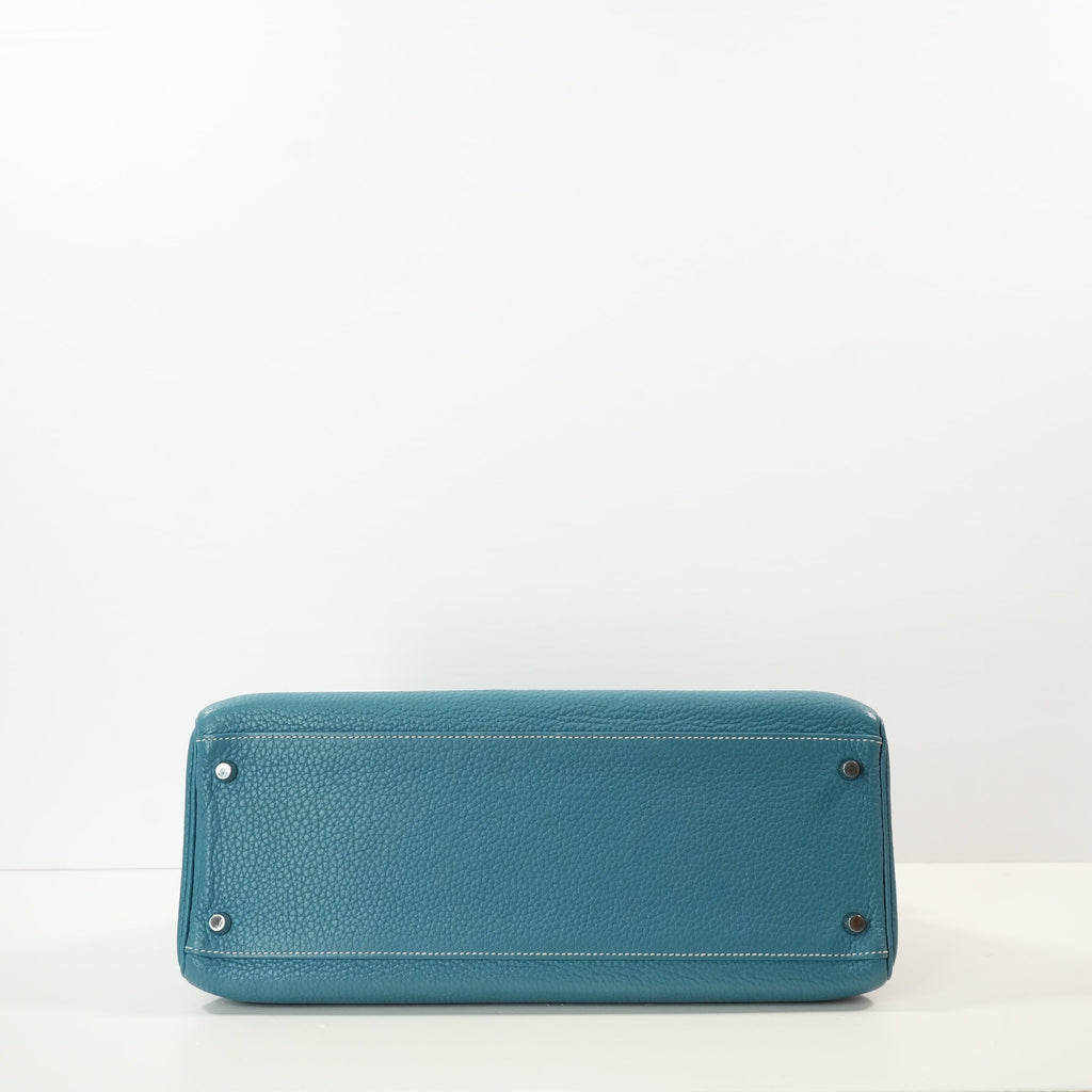 Hermes Kelly 35 Retourne Blue Jean Togo Leather (J/2006)