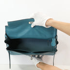 Hermes Kelly 35 Retourne Blue Jean Togo Leather (J/2006)