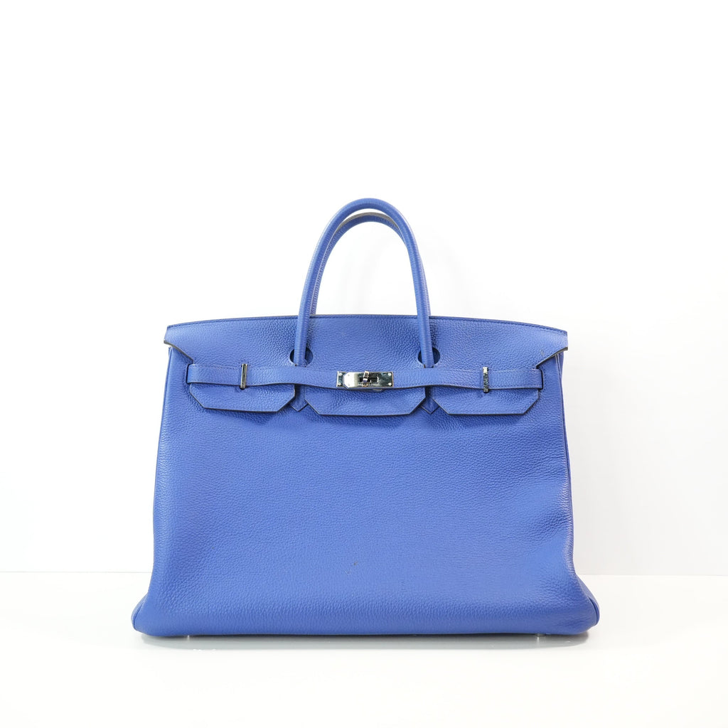 Hermes Birkin 40 in Bleu Saphir Clemence Leather (Q/2013)