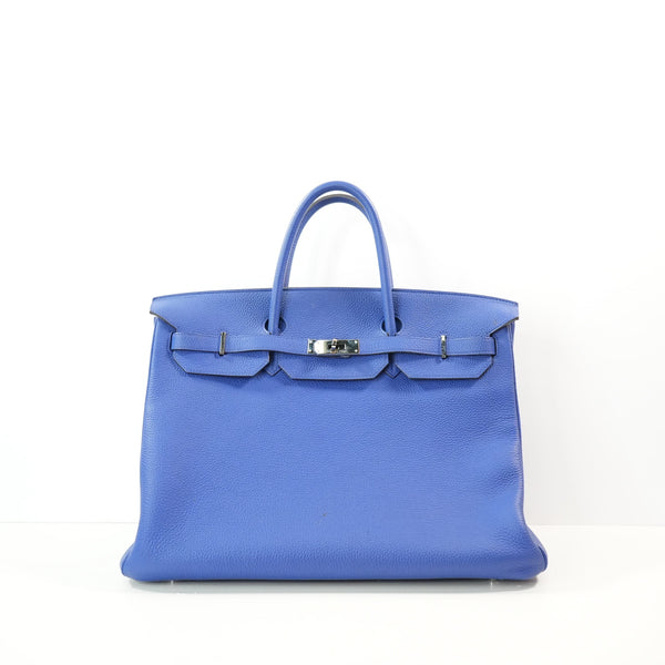 Hermes Birkin 40 in Bleu Saphir Clemence Leather (Q/2013)
