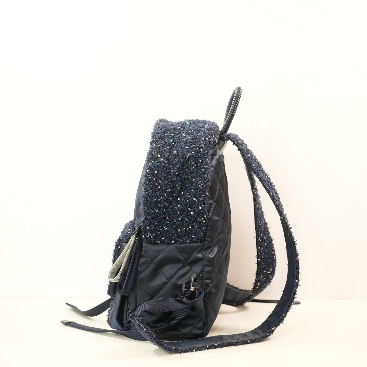 Chanel Midnight Dark Blue Sparkle Astronaut Essentials Backpack ( Full Set)