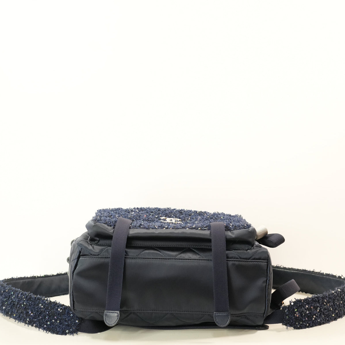 Chanel Midnight Dark Blue Sparkle Astronaut Essentials Backpack ( Full Set)