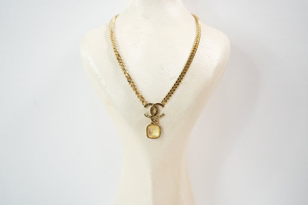 Chanel Interlocking CC Yellow Stone Necklace Full Set