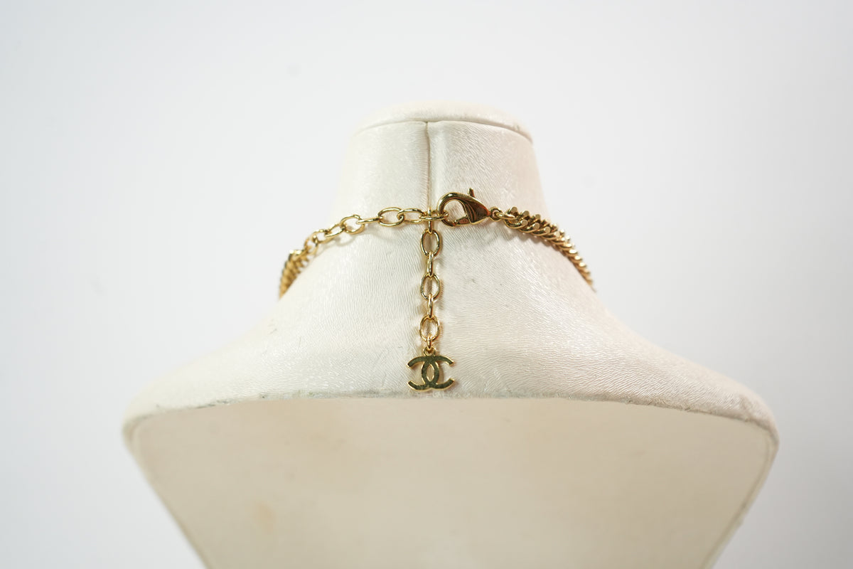 Chanel Interlocking CC Yellow Stone Necklace Full Set