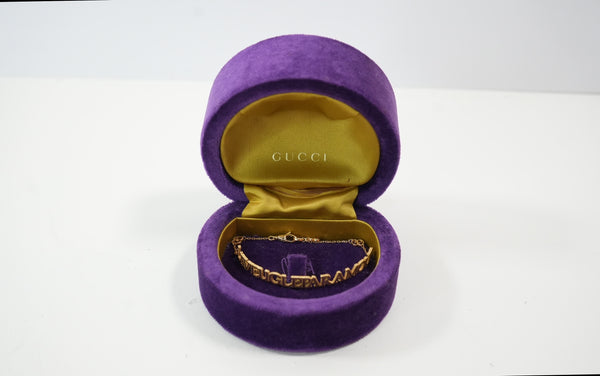 Gucci 18k Yellow Gold L'Aveugle Par Amour Bracelet With Casing