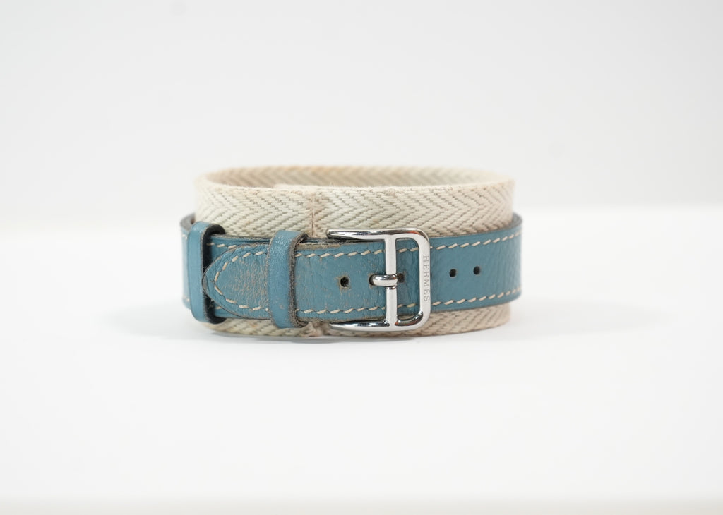 Hermes Heure H Blue Leather Watch 21MM Full Set