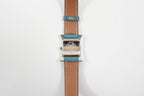 Hermes Heure H Blue Leather Watch 21MM Full Set