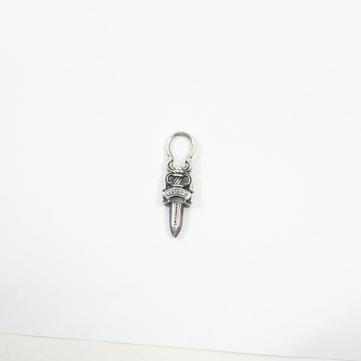 Chrome Hearts Silver Dagger Rounded Zipper Pull Pendant