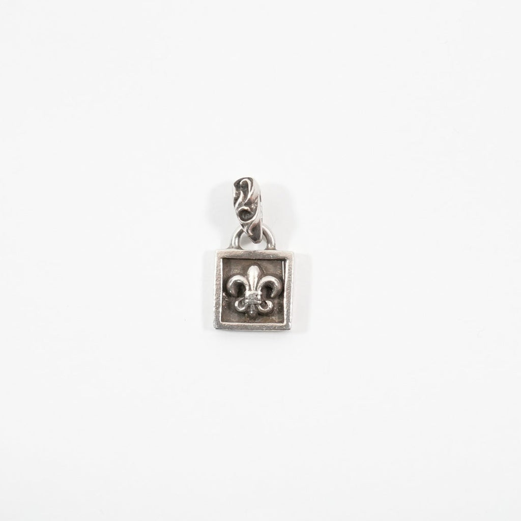 Chrome Hearts Silver Framed Fleur-De-Lis Pendant
