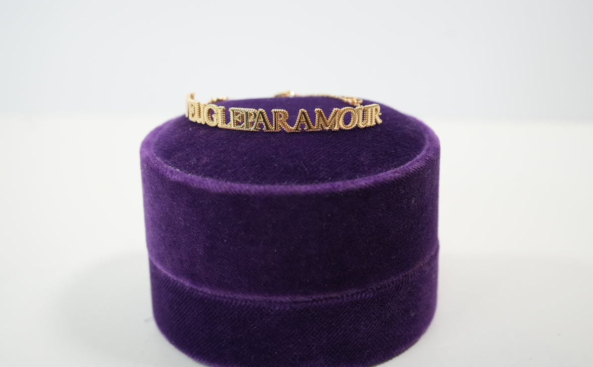 Gucci 18k Yellow Gold L'Aveugle Par Amour Bracelet With Casing