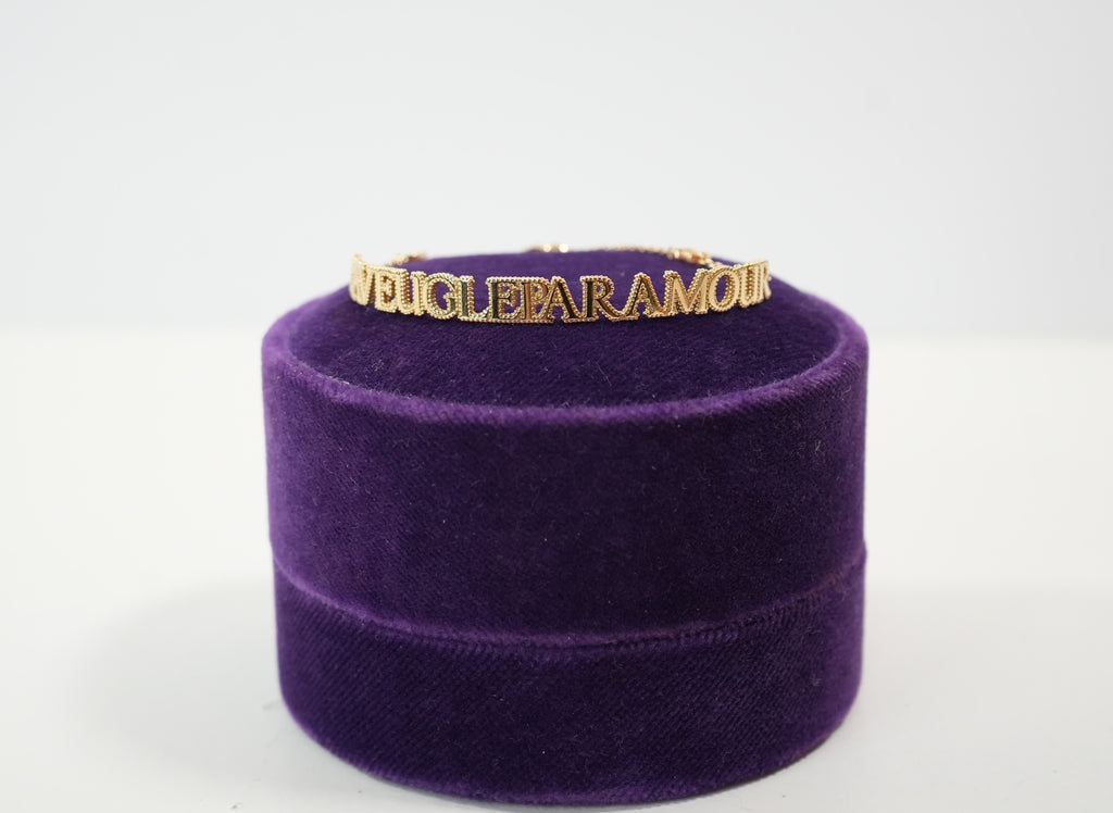 Gucci 18k Yellow Gold L'Aveugle Par Amour Bracelet With Casing