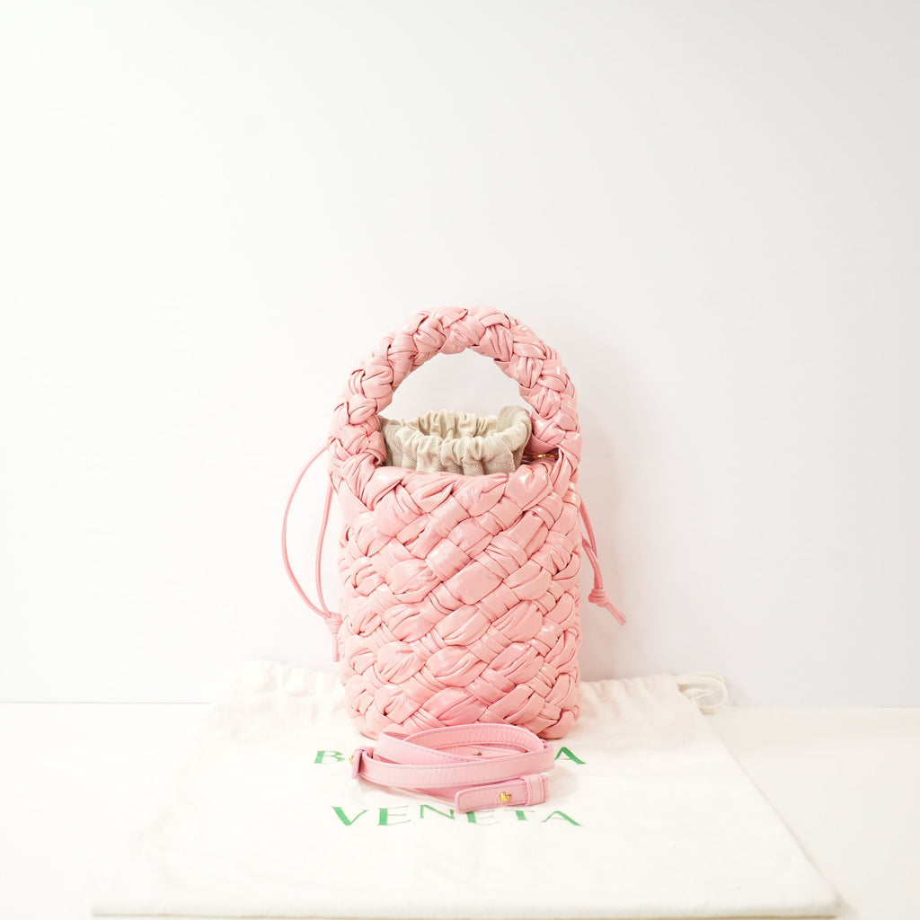 Bottega Veneta Kalimero Pink Woven Bucket Bag w/ dust bag