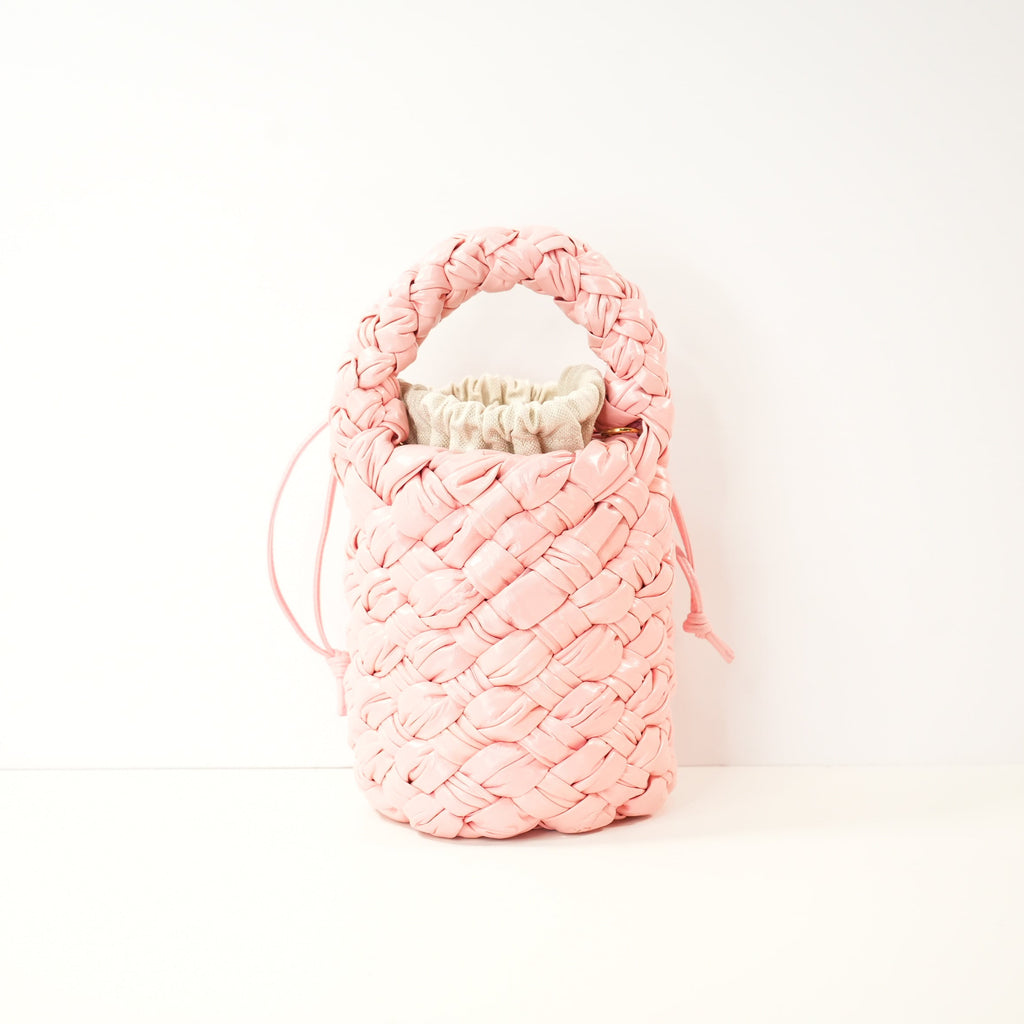 Bottega Veneta Kalimero Pink Woven Bucket Bag w/ dust bag