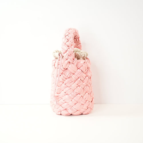 Bottega Veneta Kalimero Pink Woven Bucket Bag w/ dust bag