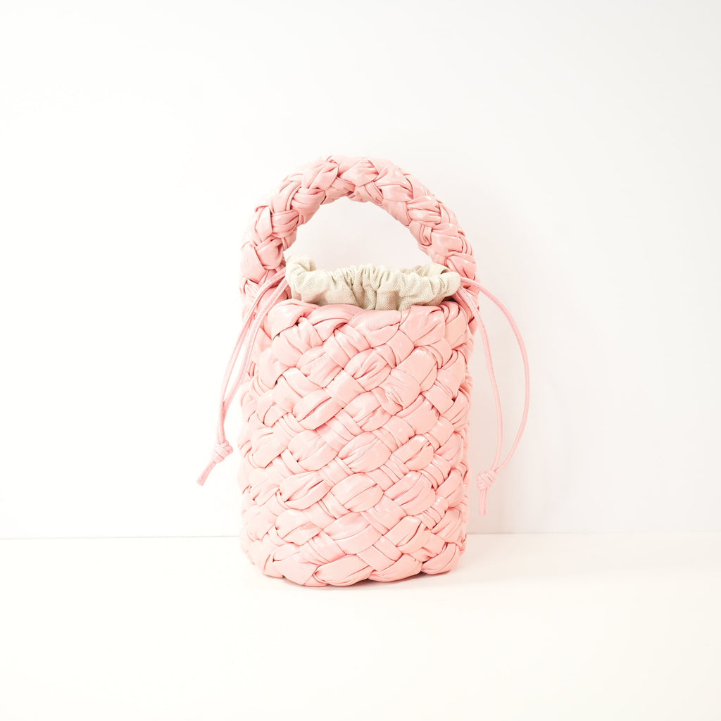 Bottega Veneta Kalimero Pink Woven Bucket Bag w/ dust bag