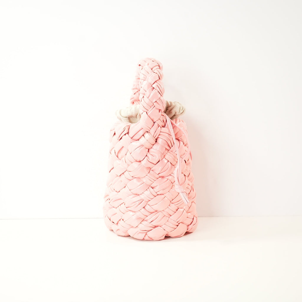 Bottega Veneta Kalimero Pink Woven Bucket Bag w/ dust bag