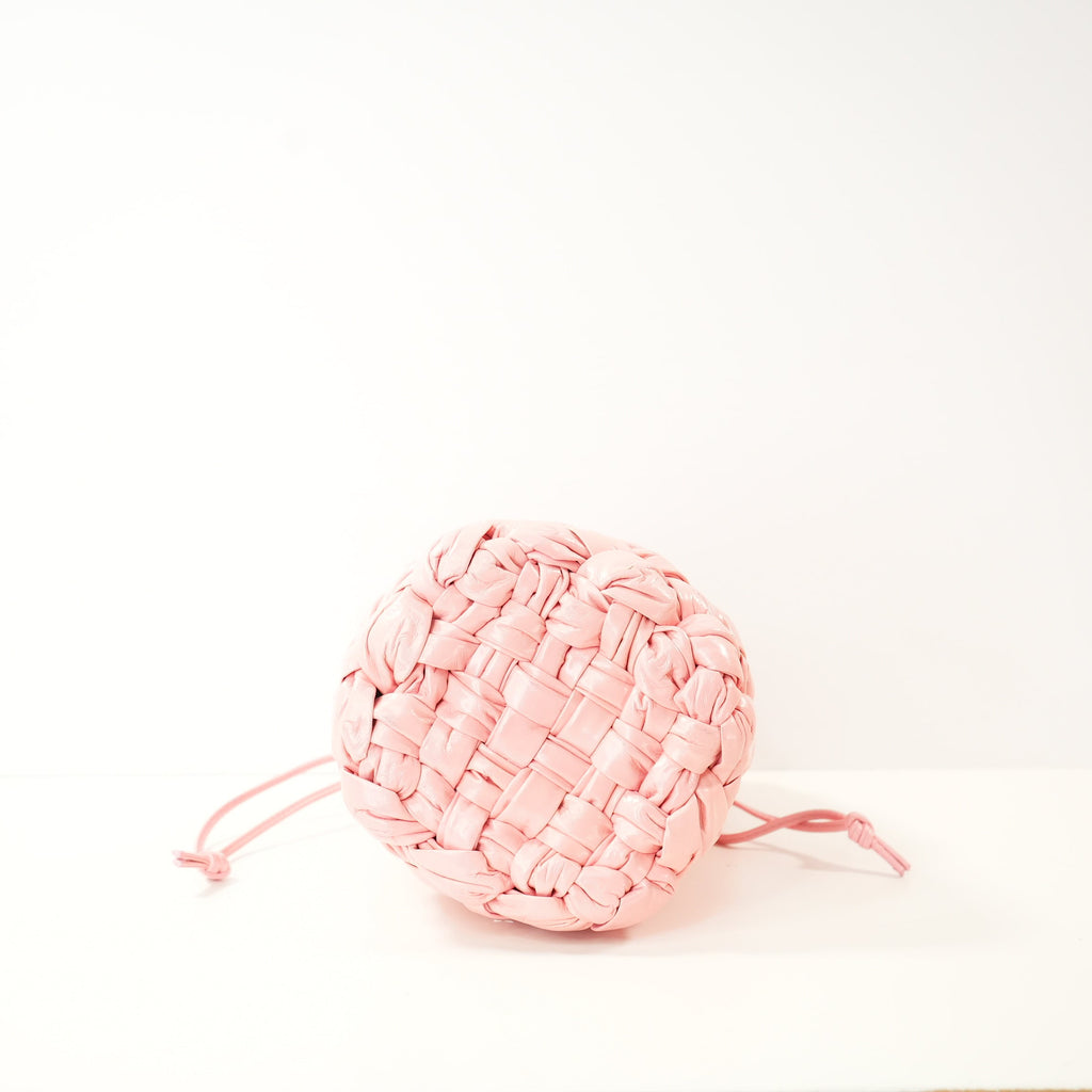 Bottega Veneta Kalimero Pink Woven Bucket Bag w/ dust bag