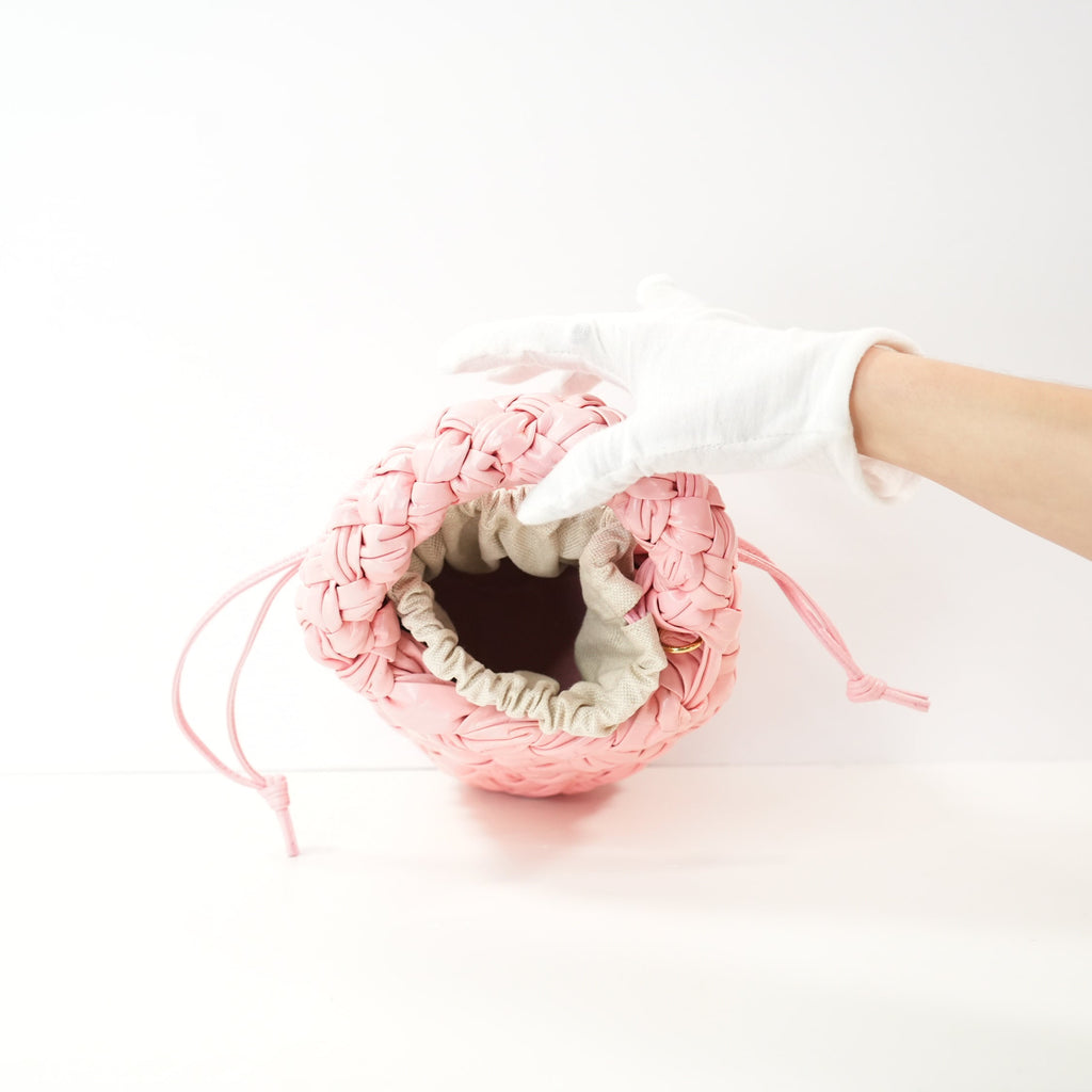 Bottega Veneta Kalimero Pink Woven Bucket Bag w/ dust bag