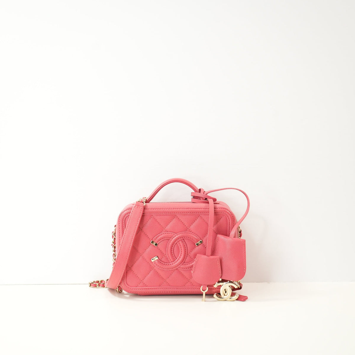 Chanel Caviar Quilted Small CC Filigree Vanity Case (dust bag)