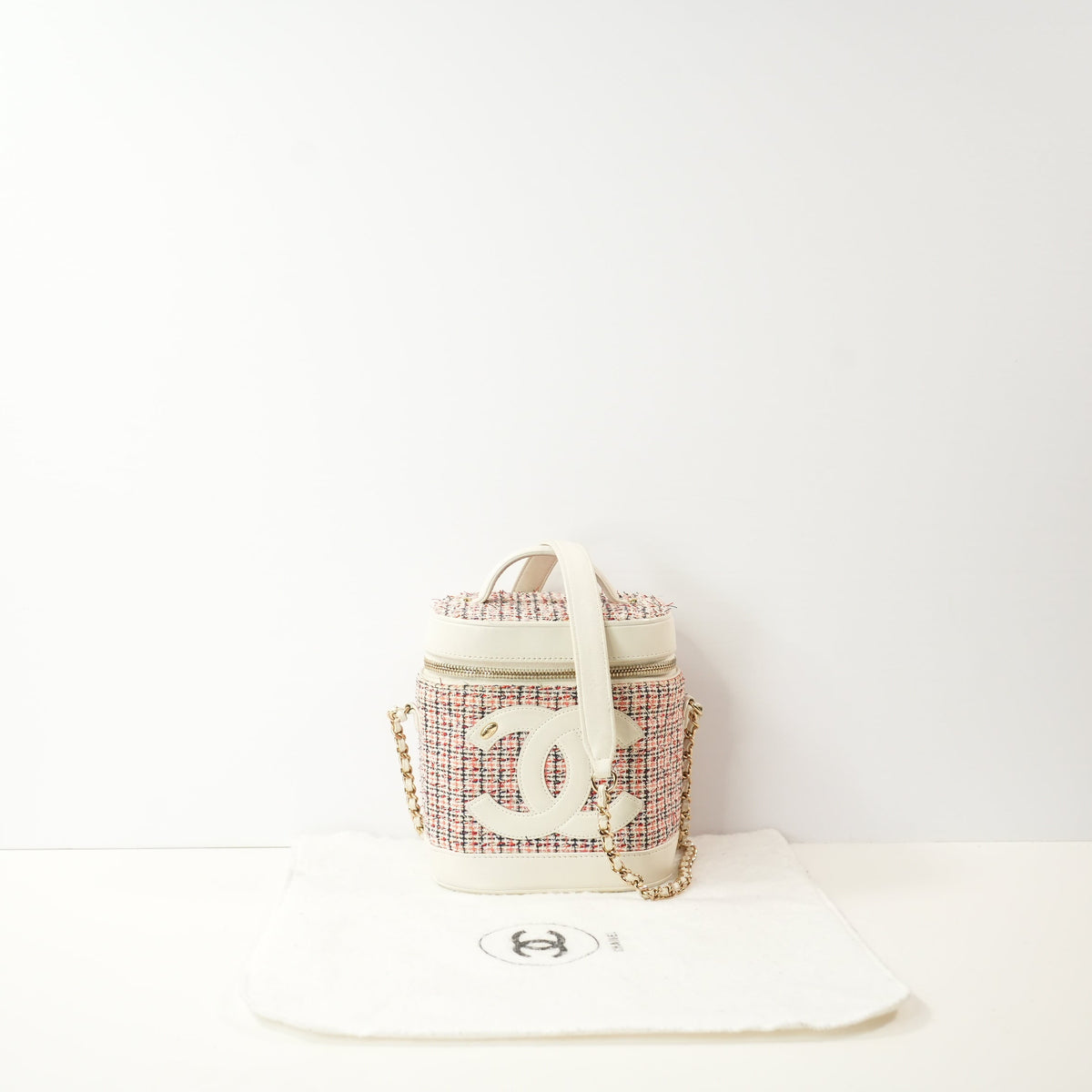 Chanel CC Mania Vanity Case Tweed with Lambskin