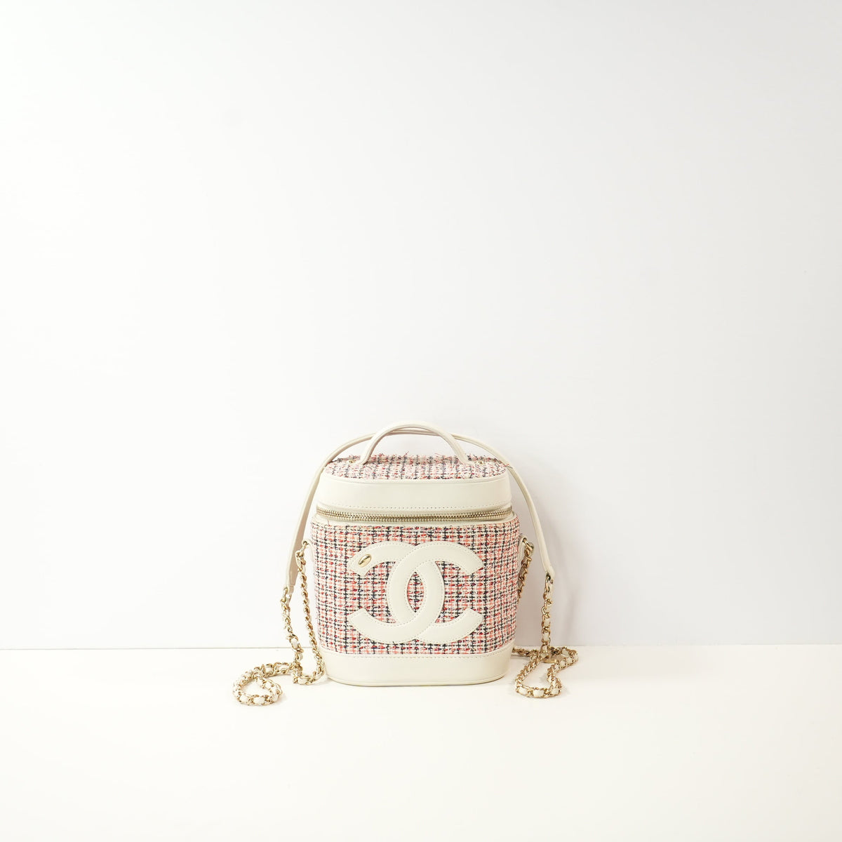 Chanel CC Mania Vanity Case Tweed with Lambskin