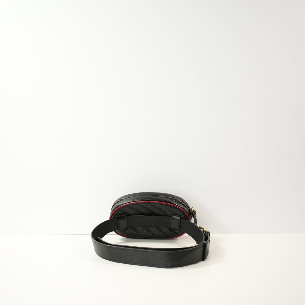 Gucci GG Marmont Torchon Belt Bag in black with a red trim