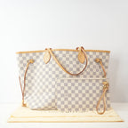 Louis Vuitton Neverfull Azure MM W/Wristlet
