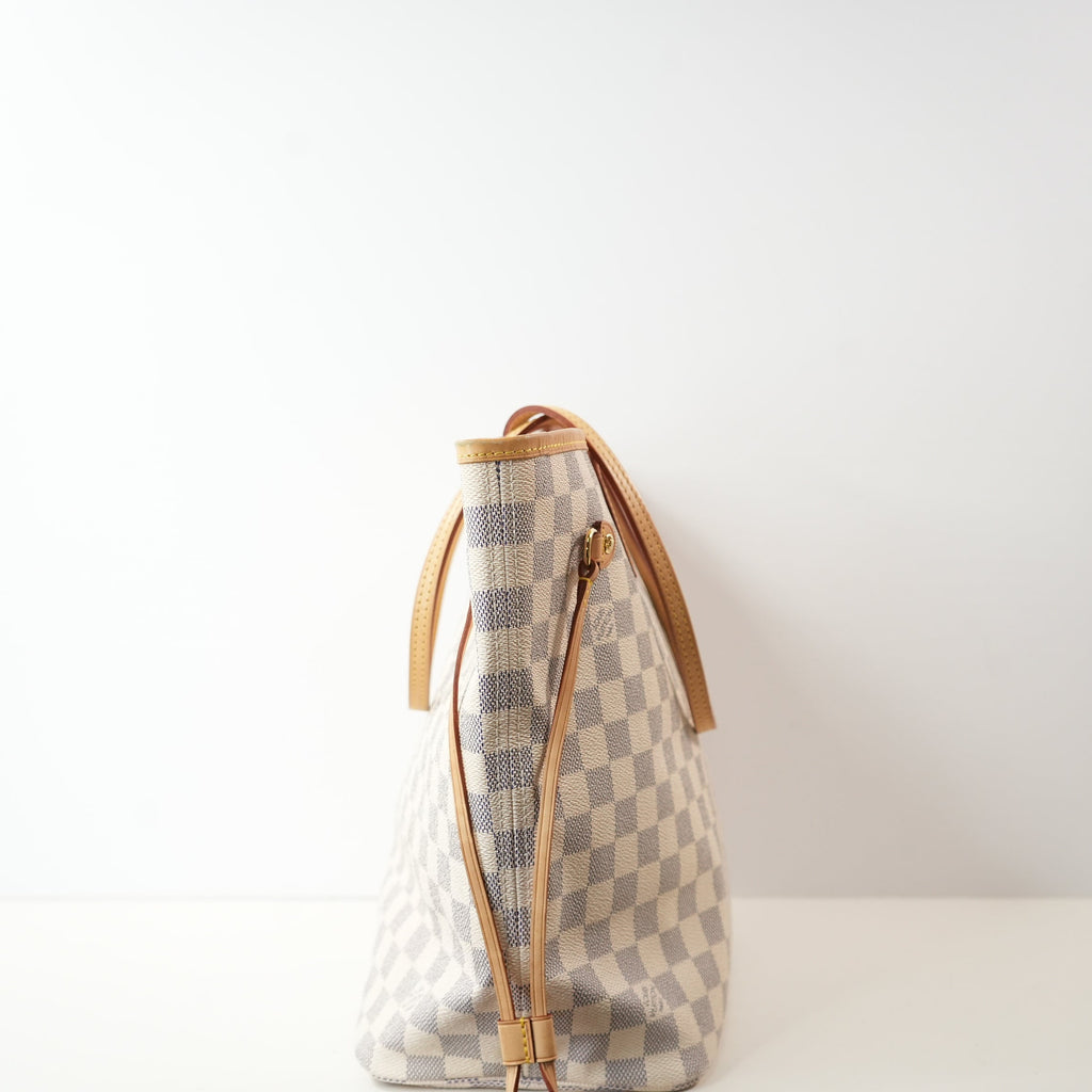 Louis Vuitton Neverfull Azure MM W/Wristlet