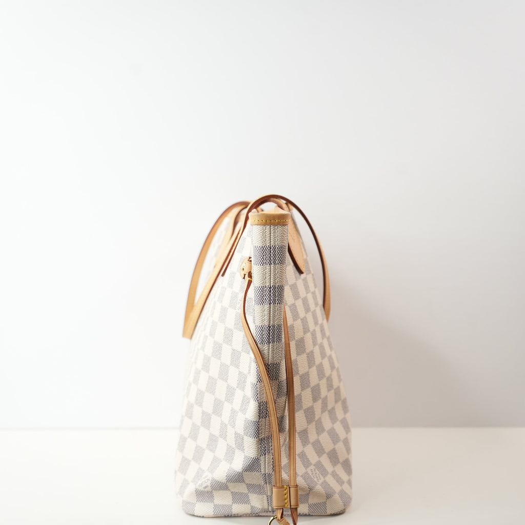 Louis Vuitton Neverfull Azure MM W/Wristlet