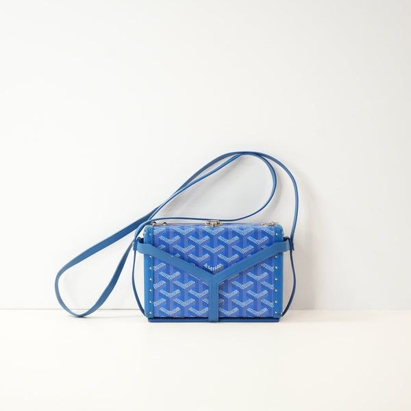 Goyard Goyarine Minaudiere Blue Trunk W/Strap