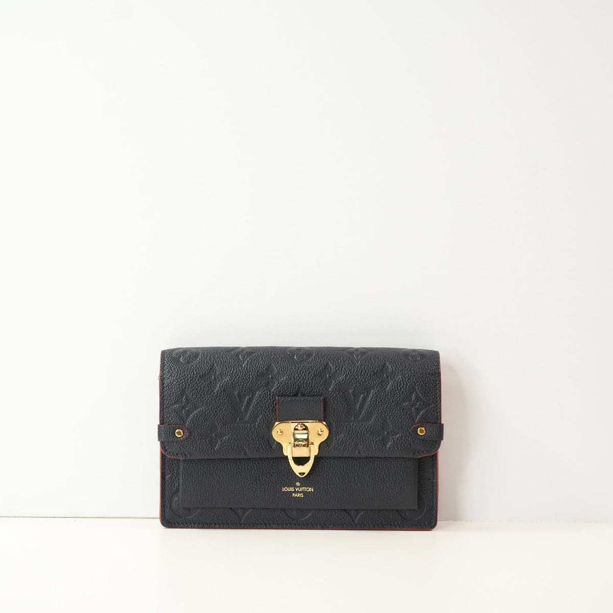Louis Vuitton Vavin WOC in Navy with Red Highlights, Full Set