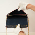 Louis Vuitton Vavin WOC in Navy with Red Highlights, Full Set