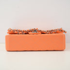 Chanel Quilted Lambskin Classic Double Flap In Vibrant Orange (M)