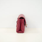 Chanel Burgundy Cheveron Leather Envelope Bag W/Dustbag