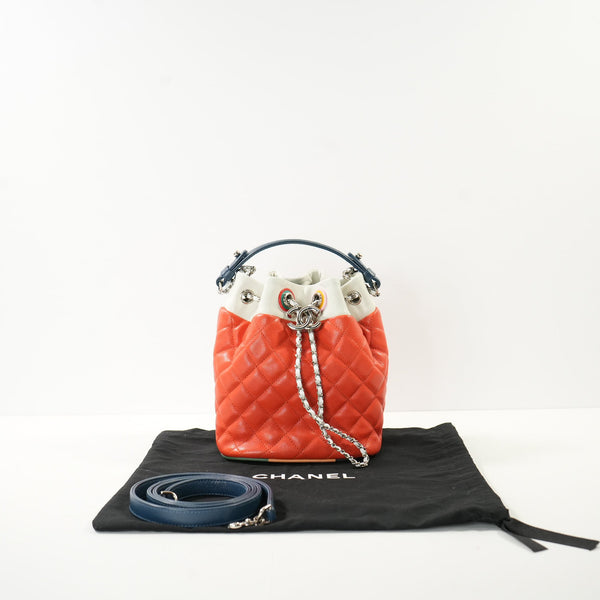Chanel Small Cuba Quilted Lambskin Bucket Bag Satchel 2016 W/Dustbag