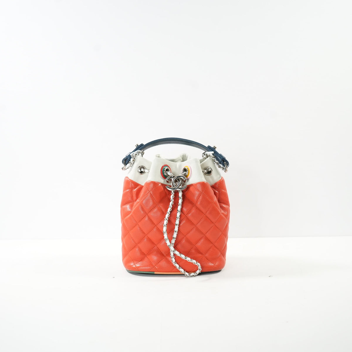 Chanel Small Cuba Quilted Lambskin Bucket Bag Satchel 2016 W/Dustbag