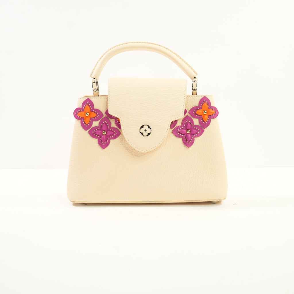 Louis Vuitton Taurillon Mechanical Flowers Capuchines BB in Dune W/Dustbag