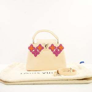 Louis Vuitton Taurillon Mechanical Flowers Capuchines BB in Dune W/Dustbag