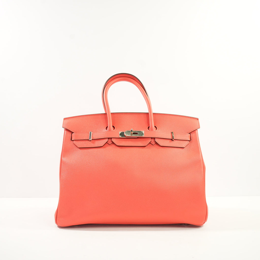 Hermes Birkin 35 Rose Jaipur Epsom Leather Palladium Hardware, Full Set