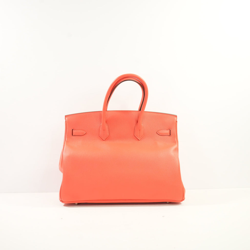 Hermes Birkin 35 Rose Jaipur Epsom Leather Palladium Hardware, Full Set