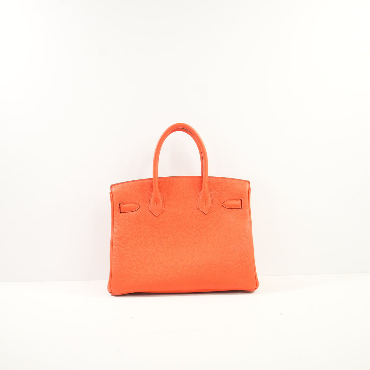 Hermes Rouge Tomate Togo Birkin 30, Palladium Clemence Leather (X, 2016) Full Set