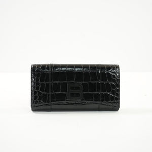Balcenciaga Hourglass Continental Black Wallet