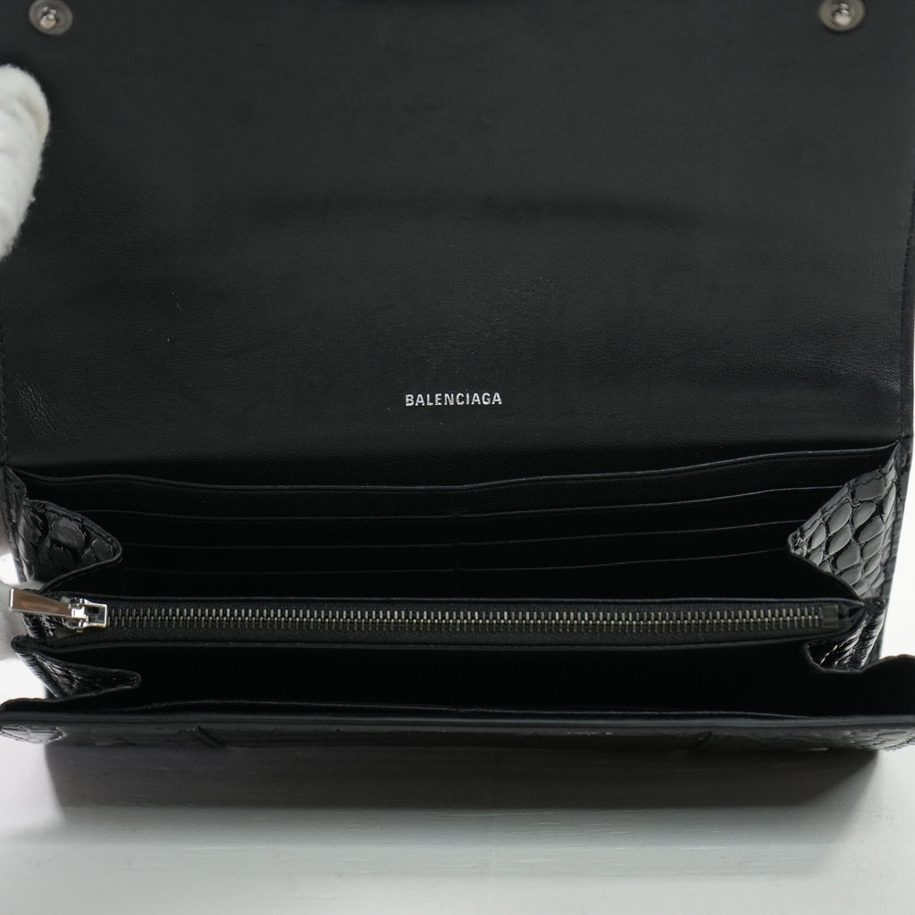 Balcenciaga Hourglass Continental Black Wallet