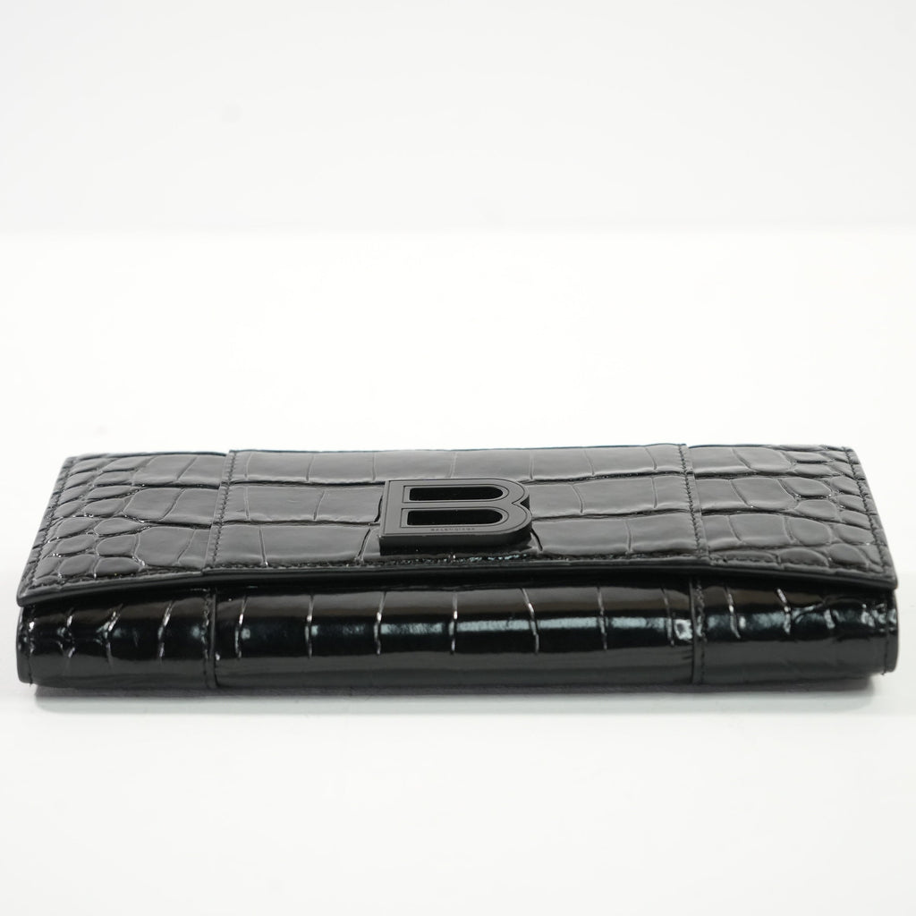 Balcenciaga Hourglass Continental Black Wallet