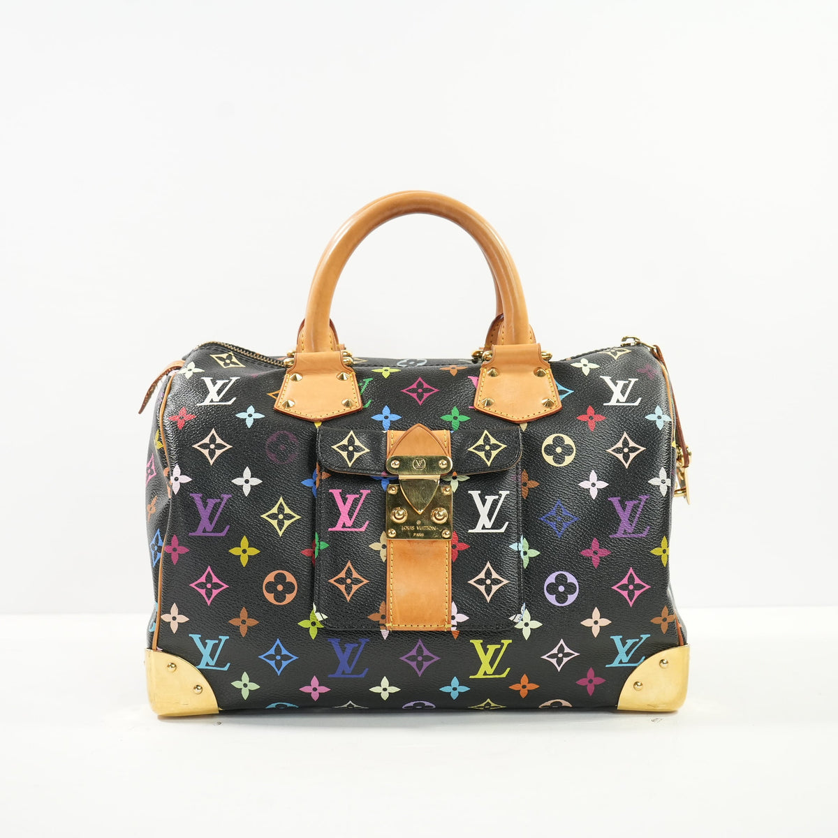 Louis Vuitton Monogram Black Multicolor Takashi  Murakami Speedy 30