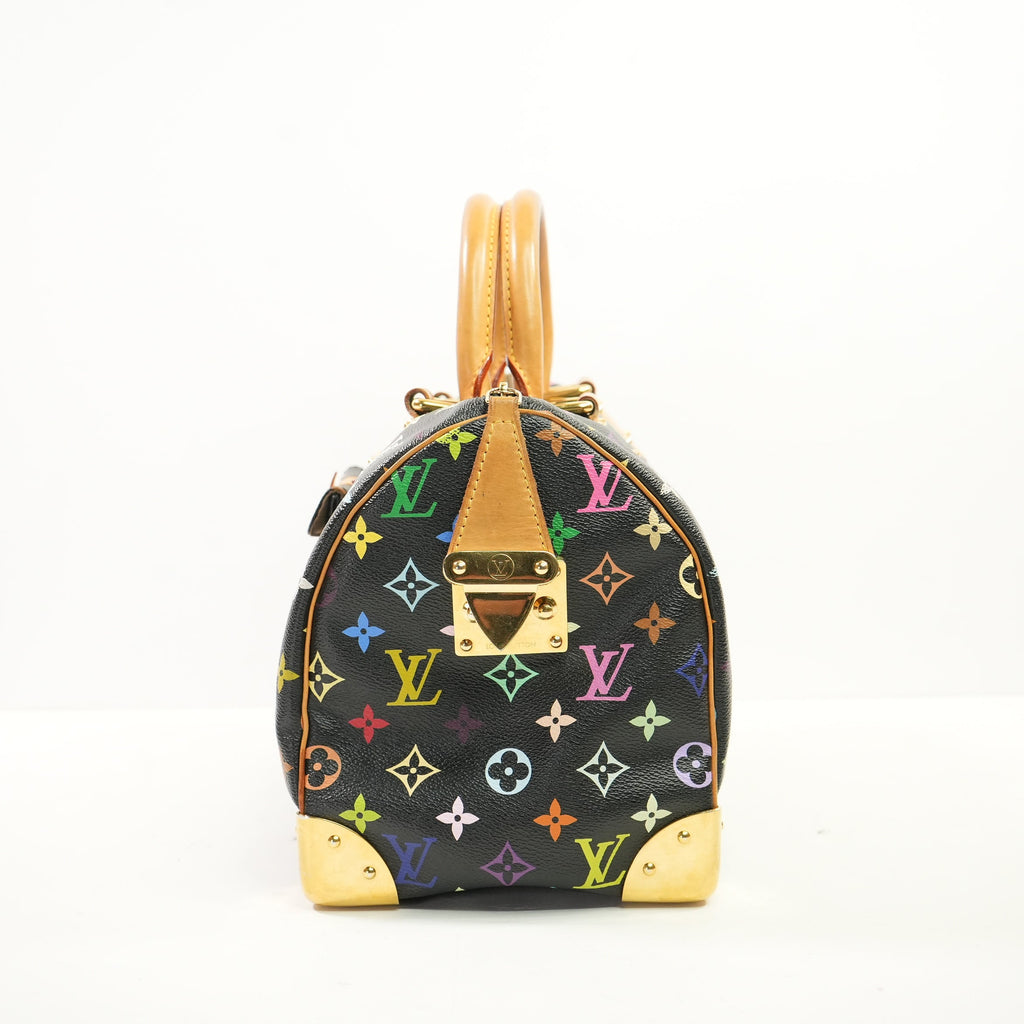 Louis Vuitton Monogram Black Multicolor Takashi  Murakami Speedy 30