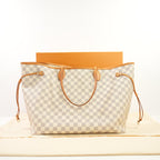Louis Vuitton Damier Azur Neverfull Tote Bag (GM) (full set)