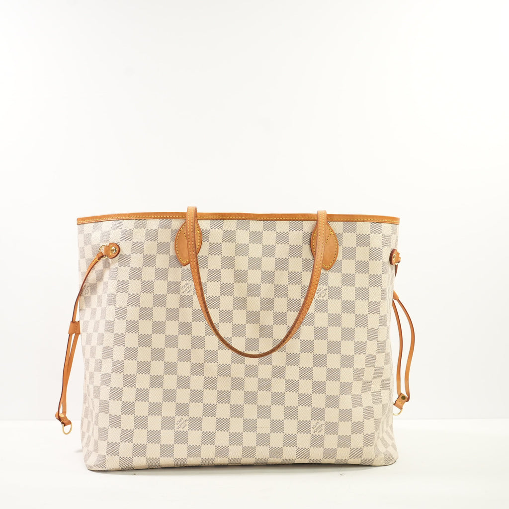 Louis Vuitton Damier Azur Neverfull Tote Bag (GM) (full set)